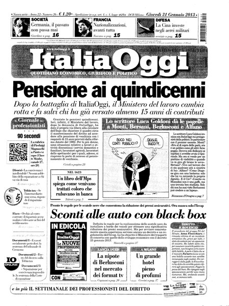 Italia oggi : quotidiano di economia finanza e politica